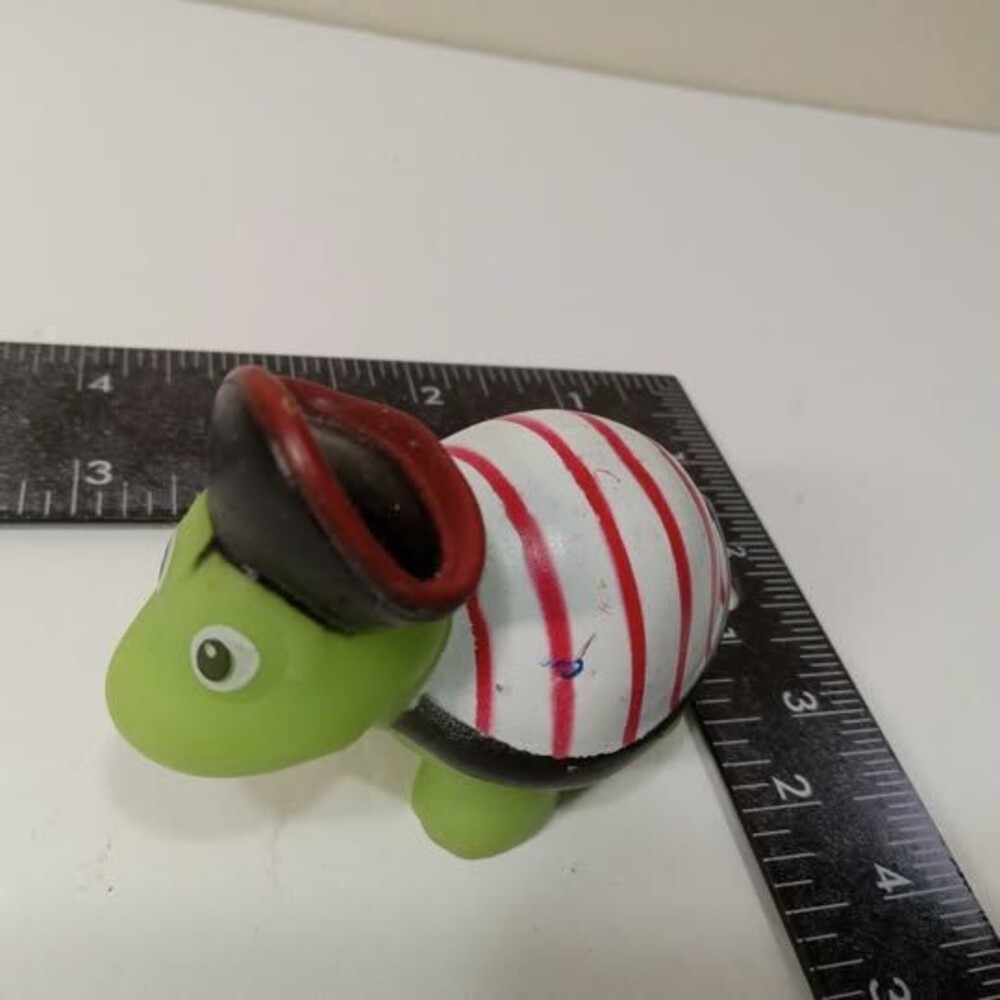 Green and White Striped Turtle Toy